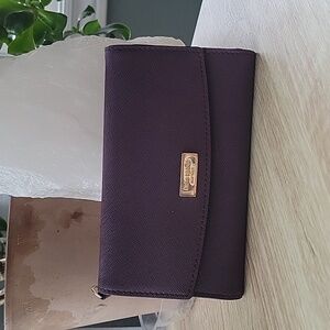 Kate Spade Plum Purple Phone Wristlet Wallet Purse Detachable Wristband Loop